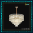 Qulik Modern Stainless Steel K9 Crystal Chandelier Gold Finish Ceiling Light image