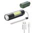 Rechargeable Flashlight Torch LED USB Portable Torch 3 Modes Mini Camping Lighting Torch Light image