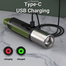 Rechargeable Zoomable Led Camping Flashlight Cob Work Light Type C Fast Charging Tactical Torch Green 1Pcs image