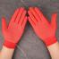 Red Knitted Cotton And PVC Dotted Hand Gloves For Construction Industrial Welding Kitchen Gardening Work image