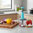 Refined Taste - Push Chopper Plastic Vegetable Chopper Cutter, Vegetable Push Chopper for Kitchen, 3 Sharp Stainless Steel Blades, image
