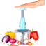 Refined Taste - Push Chopper Plastic Vegetable Chopper Cutter, Vegetable Push Chopper for Kitchen, 3 Sharp Stainless Steel Blades, image