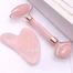 Rose Quartz Stone Roller And Gua Sha Set With Magnetic Gift Box High Quality Pink Jade Facial Roller And Gua Sha -246495397 image