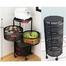 Round Floor 4-Tier Rolling Fruit and Vegetable Basket Storage Shelf Vegetable Rack image