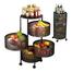 Round Floor 4-Tier Rolling Fruit and Vegetable Basket Storage Shelf Vegetable Rack image