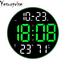 Round LED Display Temperature Wall Clock with Calendar Week image