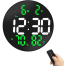 Round LED Display Temperature Wall Clock with Calendar Week image