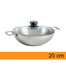 Induction 3 Layer Wok With Glass Lid SS Handle 20cm image