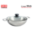 Induction 3 Layer Wok With Glass Lid SS Handle 20cm image