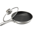SKB Cookware Frying Pan 26 cm Honeycomb Print Stainless Steel Nonstick Frying Pan with Glass Lid image