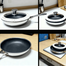 SKB Cookware Frying Pan 26 cm Honeycomb Print Stainless Steel Nonstick Frying Pan with Glass Lid image