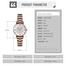 SKMEI 1533 Womens Rhinestone Quartz Watch Elegant Stainless Steel Strap Rose Gold image