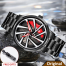 SKMEI 1990 Rotation Wheel Creative Fashion Men's Stainless Steel Clock image