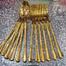 Set of 12, Gold Plated Stainless Steel Dinner Forks and Spoons, Heavy-Duty Forks (7 Inch) and Spoons (7 Inch) Cutlery Set- Gold image
