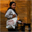 Sevendays Dhaka Line (Brown Print Round) White Canvas Tote Bag with Inside Pocket image