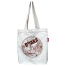 Sevendays Dhaka Line (Brown Print Round) White Canvas Tote Bag with Inside Pocket image