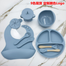 Silicon Toddler Kids Baby Feeding BPA Free Plate Bowls Set Silicone Baby Feeding Set With Sippy Cup image