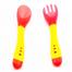 Silicone Plus P.P Baby Soft Head Frok Spoon Spoon Children To Eat Spoon Supplementary Food Bowl Spoon - 1 pair image