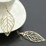 Simple Mori Fashion Leaf Earrings For Women 2021 Zinc Alloy Gold Silver Color Hoops Jewelry Gift Hanging Long Ear Rings Ear Ring image