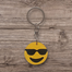 Smiling Face With Sunglasses Hand-Painted Wooden Keyring image