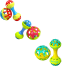 Soft Glue Dumbbell and Ball, Baby Hand Teether Set with Jhunjhuni - 2 pcs image