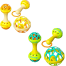 Soft Glue Dumbbell and Ball Baby Set Hand Teether with Jhunjhuni - 3 pcs image