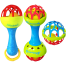 Soft Glue Dumbbell and Ball Baby Set Hand Teether With jhunjhuni - 3 pcs image