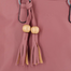 Solid Color Tote Handbag with Tassel image