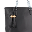 Solid Color Tote Handbag with Tassel image