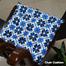 Square Chair Cushion, Cotton Fabric, Blue And Black 14x14 Inch image
