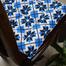 Square Chair Cushion, Cotton Fabric, Blue And Black 14x14 Inch image