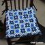 Square Chair Cushion, Cotton Fabric, Blue And Black 16x16 Inch image