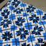 Square Chair Cushion, Cotton Fabric, Blue And Black 18x18 Inch image