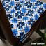 Square Chair Cushion, Cotton Fabric, Blue And Black 16x16 Inch image
