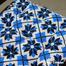 Square Chair Cushion, Cotton Fabric, Blue And Black 14x14 Inch image