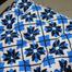 Square Chair Cushion, Cotton Fabric, Blue And Black 14x14 Inch image