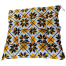 Square Chair Cushion, Cotton Fabric, Yellow And Black 14x14 Inch image