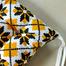 Square Chair Cushion, Cotton Fabric, Yellow And Black 16x16 Inch image