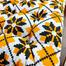 Square Chair Cushion, Cotton Fabric, Yellow And Black 14x14 Inch image