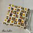 Square Chair Cushion, Cotton Fabric, Yellow And Black 20x20 Inch image