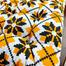 Square Chair Cushion, Cotton Fabric, Yellow And Black 16x16 Inch image