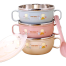 Stainless Steel Baby Bowl Set – Insulated, Cartoon Design, Lid and Spoon image