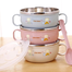 Stainless Steel Baby Feeding Bowl Set – Insulated, Double-Layered, Cartoon Design, With Lid and Spoon | Easy to Clean Tableware For Kids 1 Pcs image
