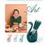 Stainless Steel Fruit Fork, Creative Ceramic Cygnus Cutlery Set, for Household Salad Forks, Dessert Forks Silverware Set (Color : 6 forks Plus White swan) (6 Forks Plus white Swan) image
