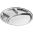 Stainless Steel Round Dining Plate With 4 Compartments - Ideal For Lunch And Dinner image