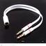 Stereo Audio Aux 3.5mm Female (3 Line) to 2 Male Mic Headphone Converter Adapter image