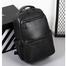 Style PU Leather Fashion Mens Backpack Black image