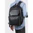 Style PU Leather Fashion Mens Backpack Black image