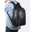 Style PU Leather Fashion Mens Backpack Black image
