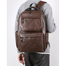 Style PU Leather Fashion Mens Backpack - Dark Brown image